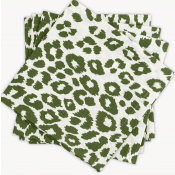 Matouk Iconic Leopard Napkin Green - 22" Square - Set of 4
