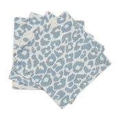 Matouk Iconic Leopard Napkin Sky - 22" Square - Set of 4