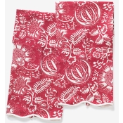 Matouk Granada Scarlet Guest Towels - Set 2