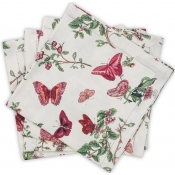 Matouk Baudin Butterfly Napkin Ruby - 22" Square - Set of 4