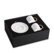 L'Objet Neptune Gold Espresso Cup + Saucer - Set 2