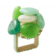 Kim Seybert Sea Stone Green Napkin Ring - Set 4