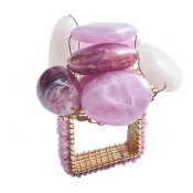 Kim Seybert Sea Stone Lilac Napkin Ring - Set 4