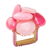 Kim Seybert Sea Stone Pink Napkin Ring - Set 4