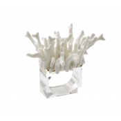 Kim Seybert Amalfi White Napkin Rings - Boxed Set 4