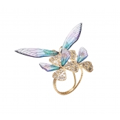 Kim Seybert Flutter Lilac/Perwinkle Napkin Ring  - Boxed Set 4