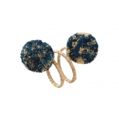 Kim Seybert Casbah Napkin Rings Natural / Blue - Set 4