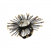 Kim Seybert Flare Gold/Black Napkin Ring - Set 4