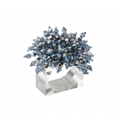 Kim Seybert Brilliant Midnight/Silver Napkin Ring - Set 4