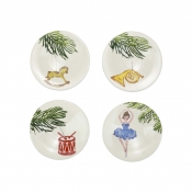Vietri Nutcrackers Assorted Canape Plates - Set of 4