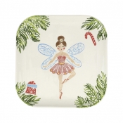 Vietri Nutcrackers Sugar Plum Fairy Square Platter