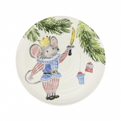 Vietri Nutcrackers Mouse King Round Platter