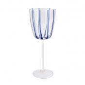 Vietri Nuovo Stripe Blue Wine Glass