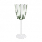 Vietri Nuovo Stripe Green Wine Glass