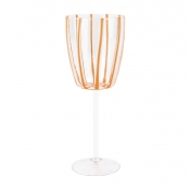 Vietri Nuovo Stripe Orange Wine Glass