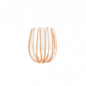 Vietri Nuovo Stripe Orange Stemless Wine Glass