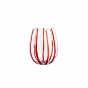 Vietri Nuovo Stripe Red Stemless Wine Glass