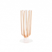 Vietri Nuovo Stripe Orange Champagne Glass