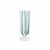 Vietri Nuovo Stripe Teal Champagne Glass