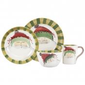 Vietri Old St. Nick Green Hat - 4 Piece Setting