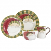 Vietri Old St. Nick Striped Hat - 4 Piece Setting