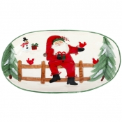 Vietri Old St. Nick Shallow Oval Bowl
