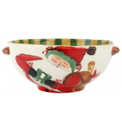 Vietri Old St. Nick Handled Bowl w/ Bird Watcher