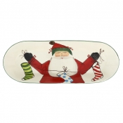 Vietri Old St. Nick Bread Server with Stockings