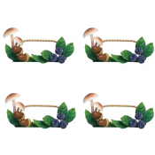 Forest Walk Mushroom & Acorn Place Card Holder Set/4 - Multi