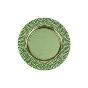 Vietri Pelli Glass Green Salad Plate - Set 4