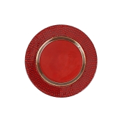 Vietri Pelli Glass Red Salad Plate - Set 4
