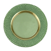 Vietri Pelli Glass Green Charger - Set 4