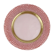 Vietri Pelli Glass Pink Charger - Set 4