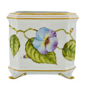 Anna Weatherley Purple Blue Pansy Square Cachepot