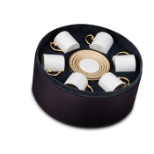 L'Objet Perlee Gold Espresso Cup +Saucer(Gift Box of 6)