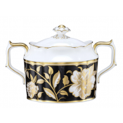 Royal Crown Derby Primrose Covered Sugar / Black