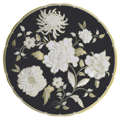 Royal Crown Derby Primrose  Accent Plate / Black - 8.5"