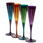 L'Objet Prism Assorted Champagne Flutes - Set 4