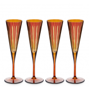 L'Objet Prism Amber Champagne Flutes - Set 4