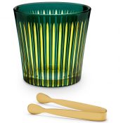 L'Objet Prism Green Ice Bucket + Tongs