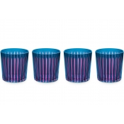 L'Objet Prism Blue Double Old Fashioned Glasses - Set 4
