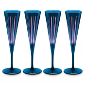 L'Objet Prism Blue Champagne Flutes -Set 4