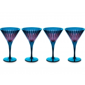 L'Objet Prism Blue Martini Glasses - Set 4