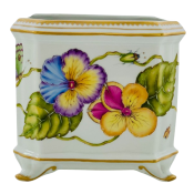 Anna Weatherley Vibtant Pansies Square Cachepot