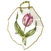 Anna Weatherley Closed Pink Tulip Leaf Plate