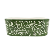 Vietri Rustic Garden Dark Green Scroll Oval Planter