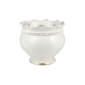 Vietri Rustic Garden Linen Dotted Round Planter