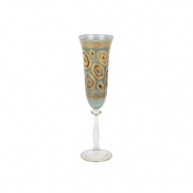Vietri Regalia Aqua Champagne Glass