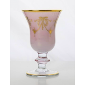 Arte Italica Rialto Borghese Etched Pink w/ Gold Water/Wine Glass