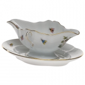 Herend Rothschild Bird Gravy Boat W/Fixed Stand0.75